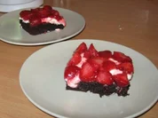 Brownies mit Frischkäse und Erdbeeren - Rezept