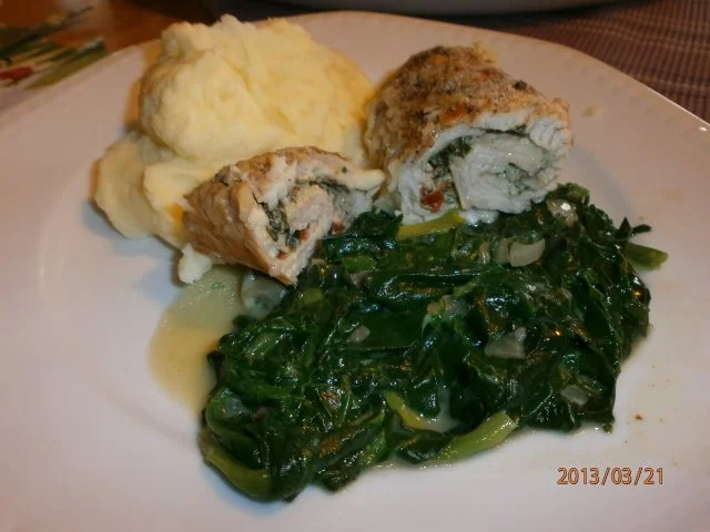 Gefüllte Putenröllchen mit frischem Spinat und........ - Rezept