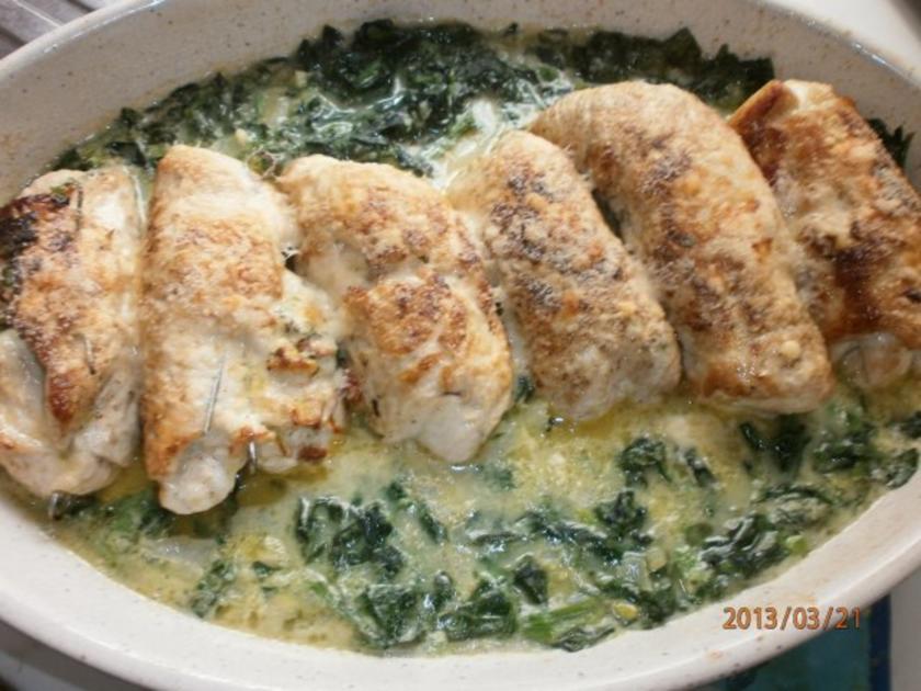 Gefüllte Putenröllchen mit frischem Spinat und........ - Rezept ...