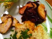 Hähnchenbrust mit Kürbisgnocchi an Apfel - Rote Zwiebelchutney - Rezept