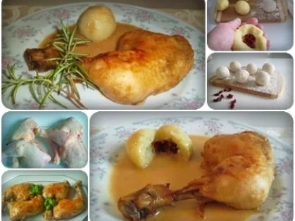 Saftige Hähnchenschenkel mit gefüllten Kartoffelklößen. - Rezept - Bild Nr. 24