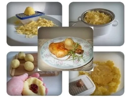 Saftige Hähnchenschenkel mit gefüllten Kartoffelklößen. - Rezept - Bild Nr. 6