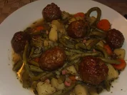 Grüne-Bohnen- Eintopf mit Lammhackbällchen - Rezept