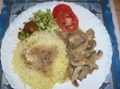 Kartoffelschnee mit Champignon und Dekogemüse - Rezept