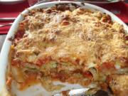 Wirsing-Sojaschnetzel-Dattel-Lasagne - Rezept