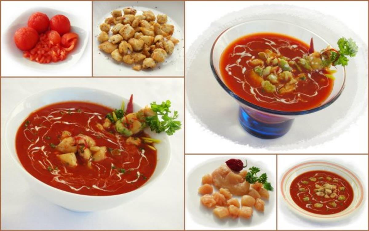 Tomaten-Chili-Suppe mit Hähnchenfleisch und Avocado - Rezept - Bild Nr. 3