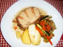 Fächerbraten mit Zucchini und Möhren - Rezept