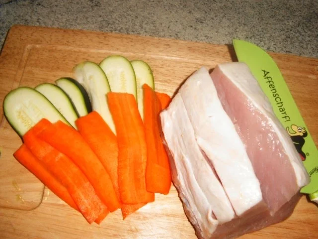 Fächerbraten mit Zucchini und Möhren - Rezept - Bild Nr. 3