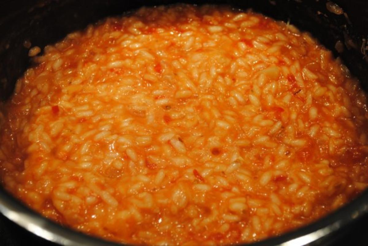 confiertes Kräuterhuhn / Risotto al’ arrabiata / Vanille-Tomaten - Rezept - Bild Nr. 13