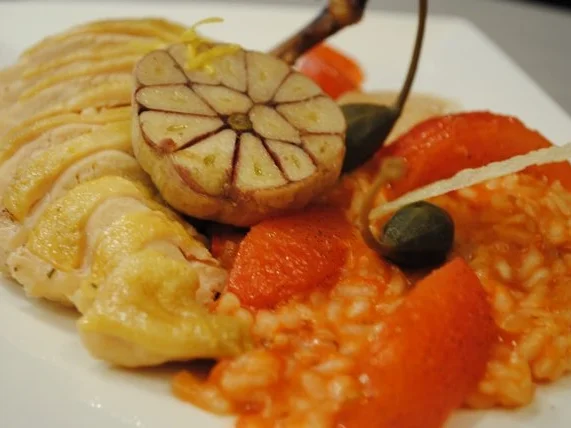 confiertes Kräuterhuhn / Risotto al’ arrabiata / Vanille-Tomaten - Rezept - Bild Nr. 15