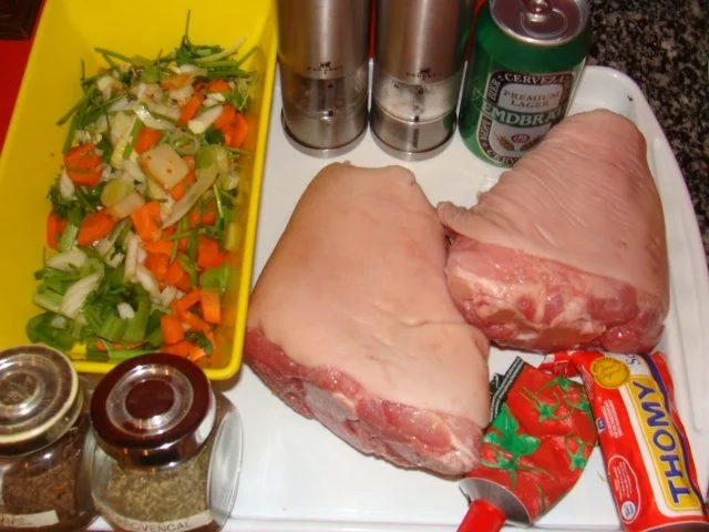 Rezept: Fleisch : Ahab's Schweinshaxen geschmort u. gegrillt. Bild Nr. 4 Fleisch : Ahab's Schweinshaxen geschmort u. gegrillt. - Rezept - Bild Nr. 4
