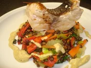 Red Snapper mit Linsengemüse und Kokosnusscreme - Rezept