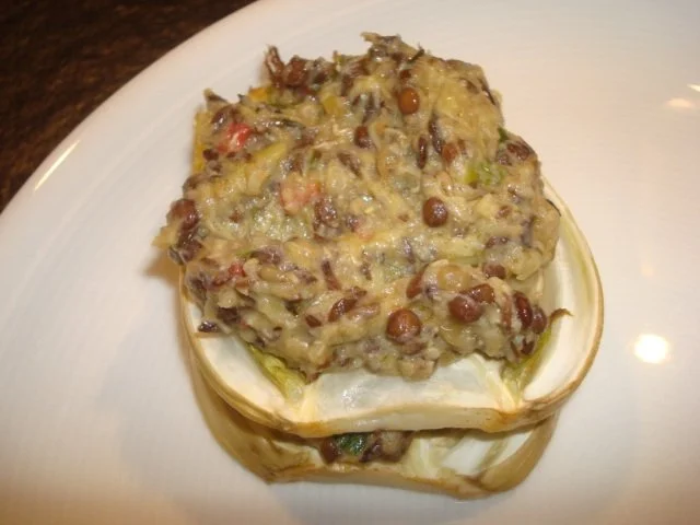 Kotelett, Auberginenkaviar und Fenchel mit Linsenmus - Rezept - Bild Nr. 4