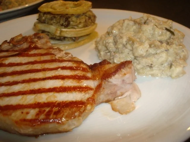 Kotelett, Auberginenkaviar und Fenchel mit Linsenmus - Rezept