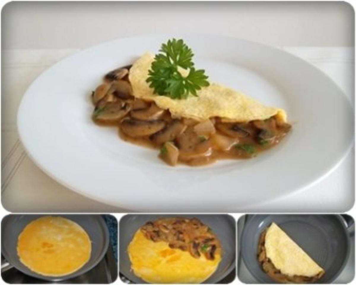 ❀Einladung zum Osterfrühstück ❀ Omelett gefüllt mit Champignons - Rezept - Bild Nr. 4