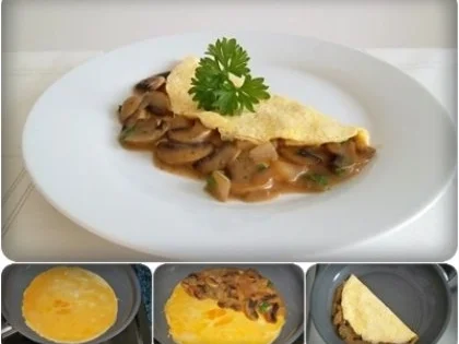 ❀Einladung zum Osterfrühstück ❀ Omelett gefüllt mit Champignons - Rezept - Bild Nr. 4