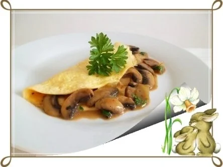 ❀Einladung zum Osterfrühstück ❀ Omelett gefüllt mit Champignons - Rezept