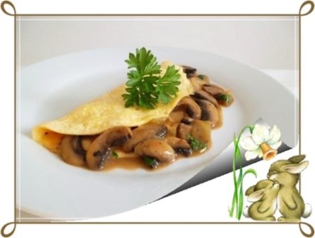 Bilder für ?Einladung zum Osterfrühstück ? Omelett gefüllt mit Champignons - Rezept