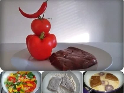 Rezept: Zarte Rinderleber mit buntem Paprika und Salzkartoffeln dazu Bild Nr. 6 Zarte Rinderleber mit buntem Paprika und Salzkartoffeln dazu - Rezept - Bild Nr. 6