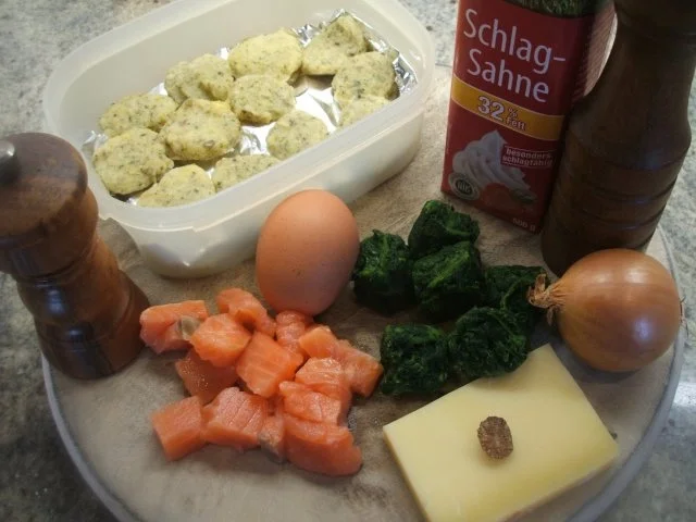 Auflauf: Gnocchiauflauf mit Lachs und Blattspinat - Rezept - Bild Nr. 2