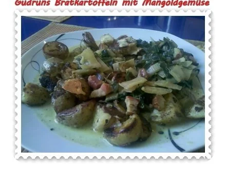 Rezept: Kartoffeln: Bratkartoffeln mit Mangoldgemüse Kartoffeln: Bratkartoffeln mit Mangoldgemüse - Rezept