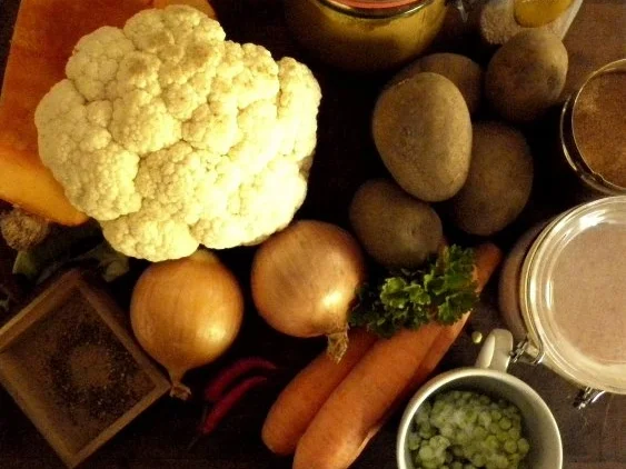 Blumenkohl-Curry mit Kartoffel-Möhren-Rösti - Rezept - Bild Nr. 2