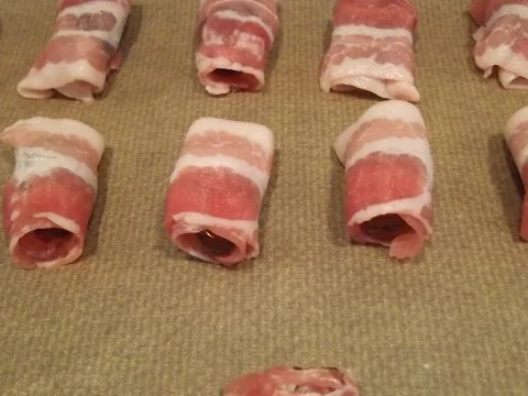 Marion's Spinat-Salat mit Datteln im Bacon-Mantel - Rezept - Bild Nr. 3