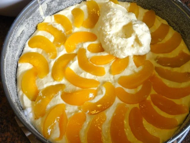 Rührteig:   KÄSEKUCHEN mit Pfirsichen - Rezept - Bild Nr. 6