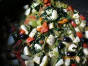 Tintenfisch mit frischem Spinat - Rezept