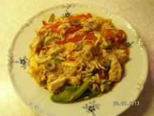 Curry-Reis mit Hähnchen und Paprika - Rezept