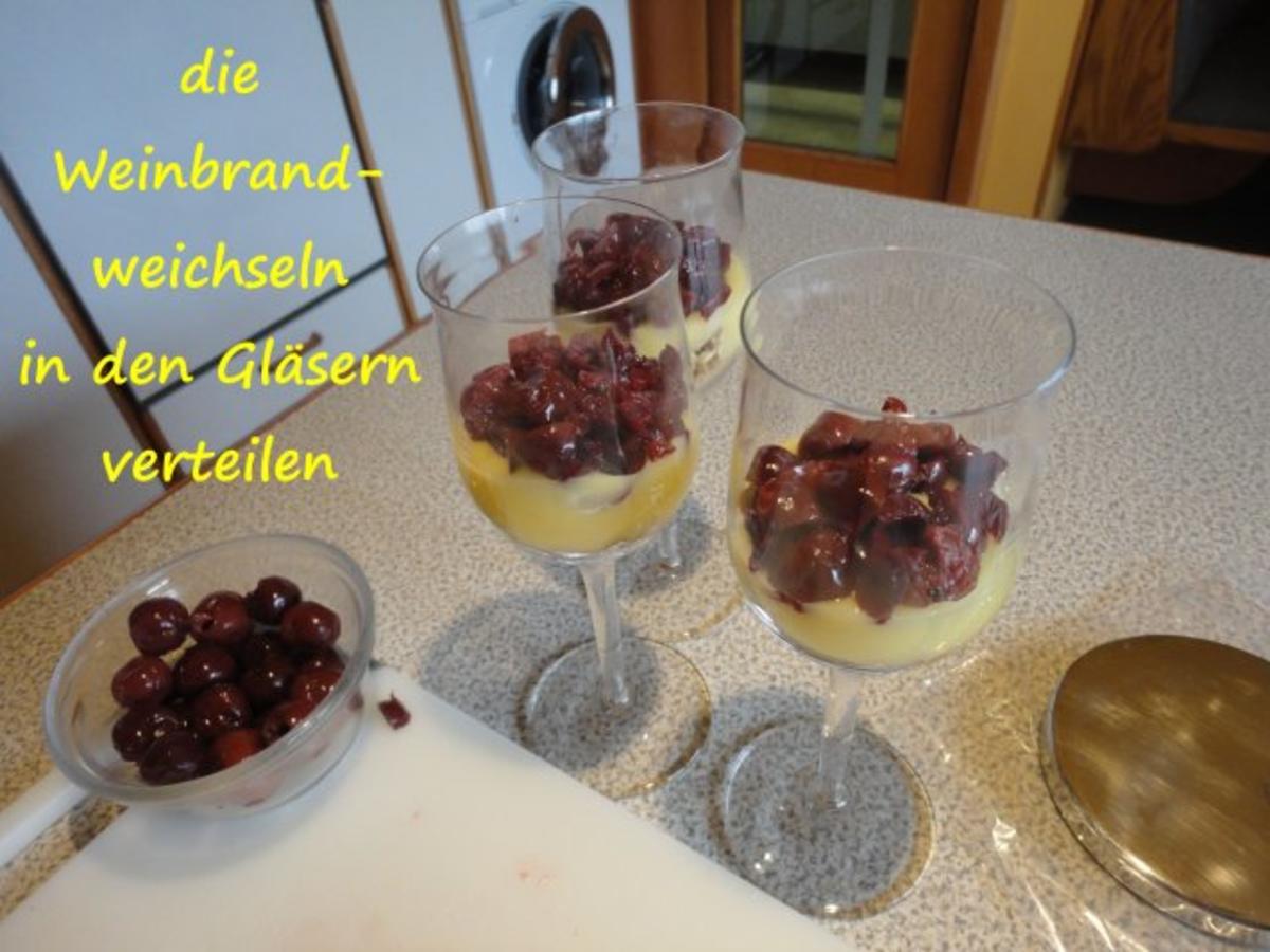 Weinbrand Weichseln mit Vanille Creme & Knusper Brösel - Rezept - Bild Nr. 4