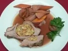 Kalbsbrust mit Brezenfüllung und Schmorgemüse - Rezept