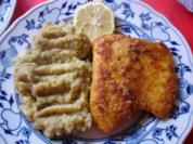 Kabeljaufilet in Goldkruste mit Brokkolie-Kartoffelstampf - Rezept
