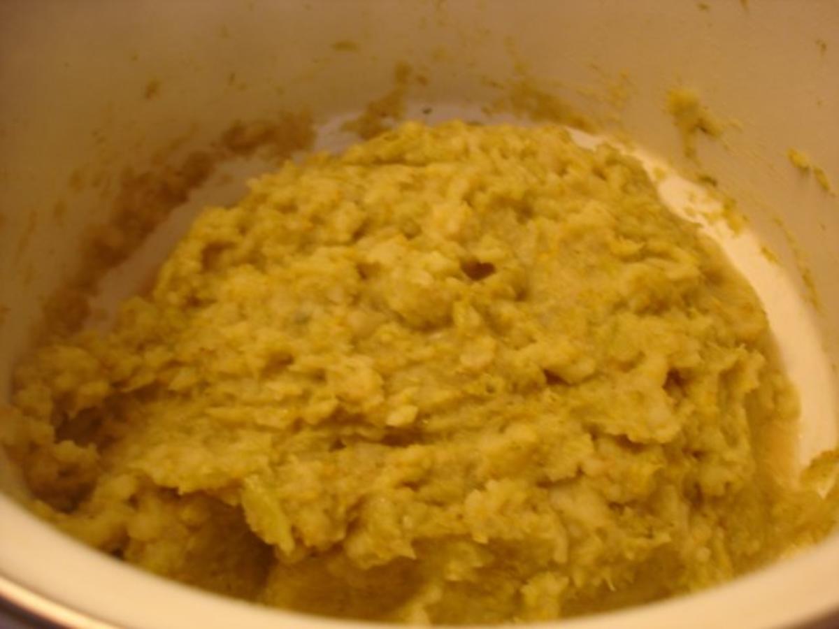 Kabeljaufilet in Goldkruste mit Brokkolie-Kartoffelstampf - Rezept - Bild Nr. 10
