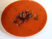 Kokos-Tomatensuppe mit Lila-Karotteneinlage - Rezept