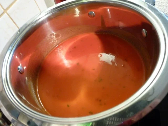 Kokos-Tomatensuppe mit Lila-Karotteneinlage - Rezept - Bild Nr. 4