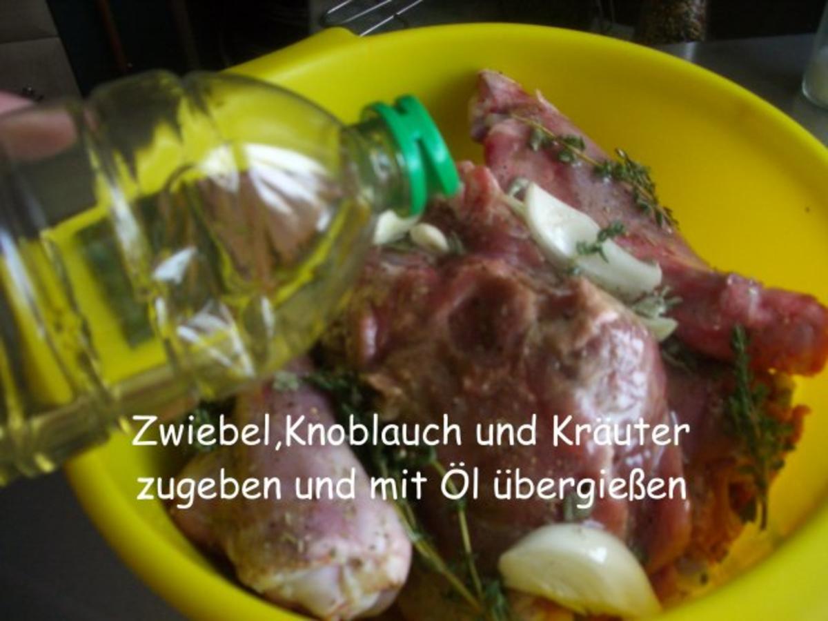 Lammrollbraten mit Bohnenbündel und Thüringer Klößen - Rezept - Bild Nr. 9