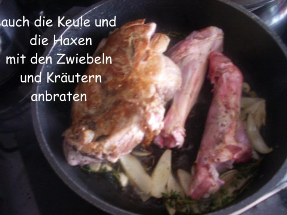 Lammrollbraten mit Bohnenbündel und Thüringer Klößen - Rezept - Bild Nr. 12