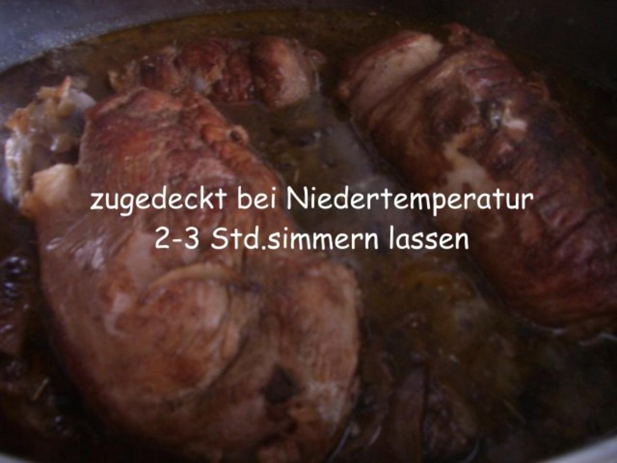 Lammrollbraten mit Bohnenbündel und Thüringer Klößen - Rezept - Bild Nr. 14