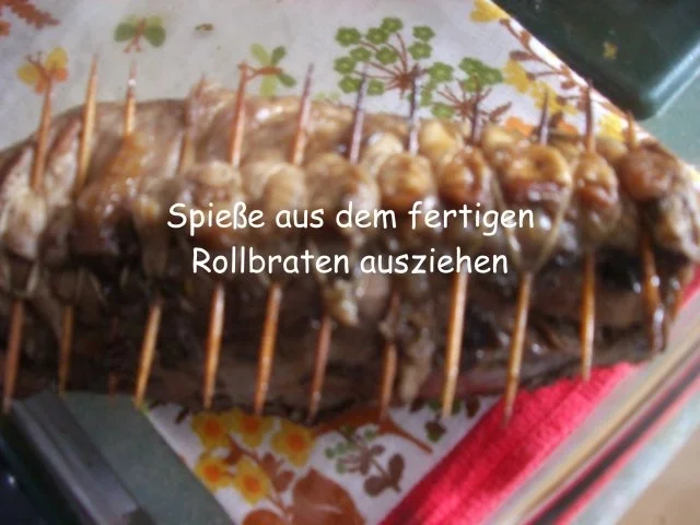Lammrollbraten mit Bohnenbündel und Thüringer Klößen - Rezept - Bild Nr. 15