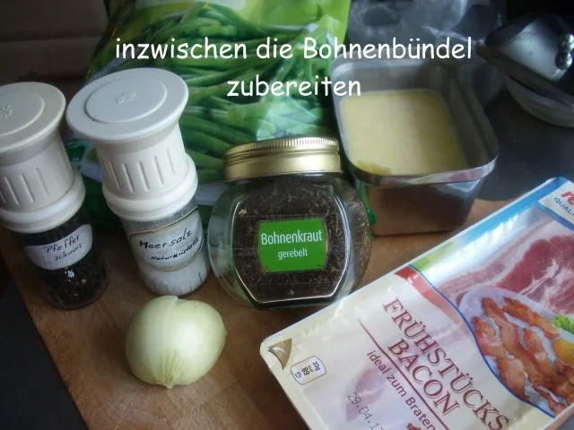 Lammrollbraten mit Bohnenbündel und Thüringer Klößen - Rezept - Bild Nr. 17