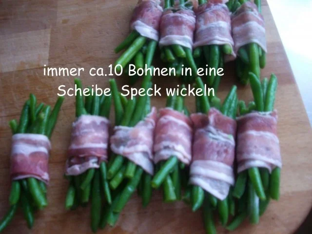 Lammrollbraten mit Bohnenbündel und Thüringer Klößen - Rezept - Bild Nr. 19