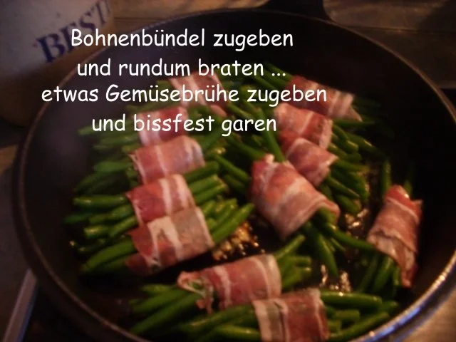 Lammrollbraten mit Bohnenbündel und Thüringer Klößen - Rezept - Bild Nr. 20