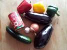 Gebratenen Auberginen mit Paprika - Rezept