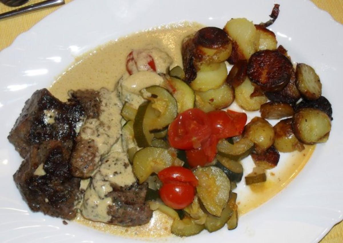 Lammsteaks an Heurahm - Rezept