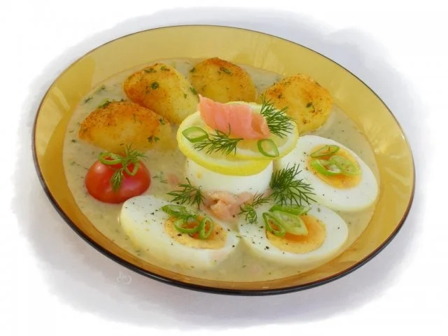 Rezept: Eier in Räucherlachs-Senfsauce Bild Nr. 10 Eier in Räucherlachs-Senfsauce - Rezept - Bild Nr. 10