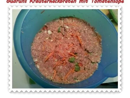 Rezept: Hackfleisch: Kräuterhackfleischbraten mit pikanter Tomatensoße Bild Nr. 5 Hackfleisch: Kräuterhackfleischbraten mit pikanter Tomatensoße - Rezept - Bild Nr. 5
