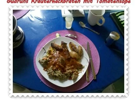 Rezept: Hackfleisch: Kräuterhackfleischbraten mit pikanter Tomatensoße Bild Nr. 14 Hackfleisch: Kräuterhackfleischbraten mit pikanter Tomatensoße - Rezept - Bild Nr. 14