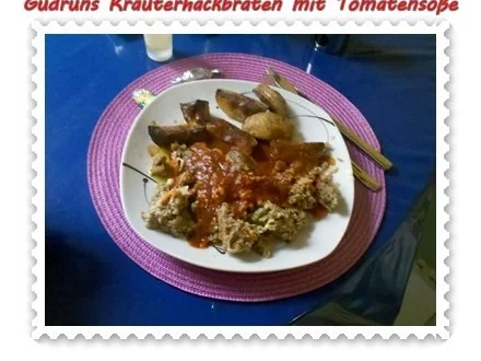 Rezept: Hackfleisch: Kräuterhackfleischbraten mit pikanter Tomatensoße Bild Nr. 16 Hackfleisch: Kräuterhackfleischbraten mit pikanter Tomatensoße - Rezept - Bild Nr. 16