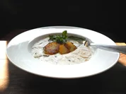 Pilzsüppchen mit gebratenen Klößen - Rezept